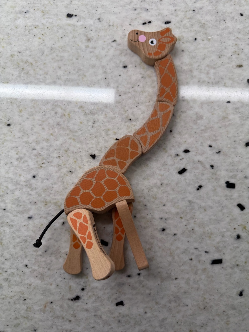 Melissa and Doug Wooden Giraffe Safari Toy Movable Neck and Legs